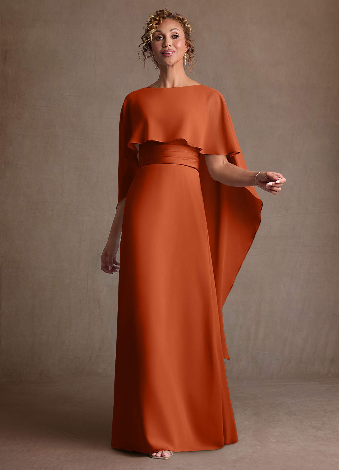 orange mother of the bride dresses Burnt This elegant dress features a flattering v Azazie Plus Size A-Line/Princess Asymmetrical
