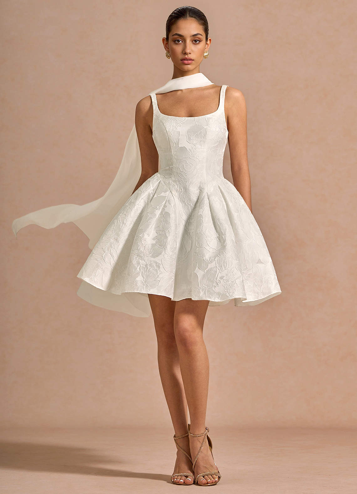 Esmarie Ivory White Mini Dress | Azazie