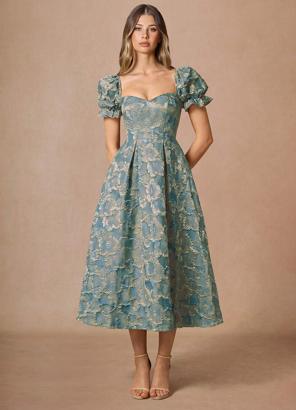 Amy Lake Blue Midi Dress | Azazie AU