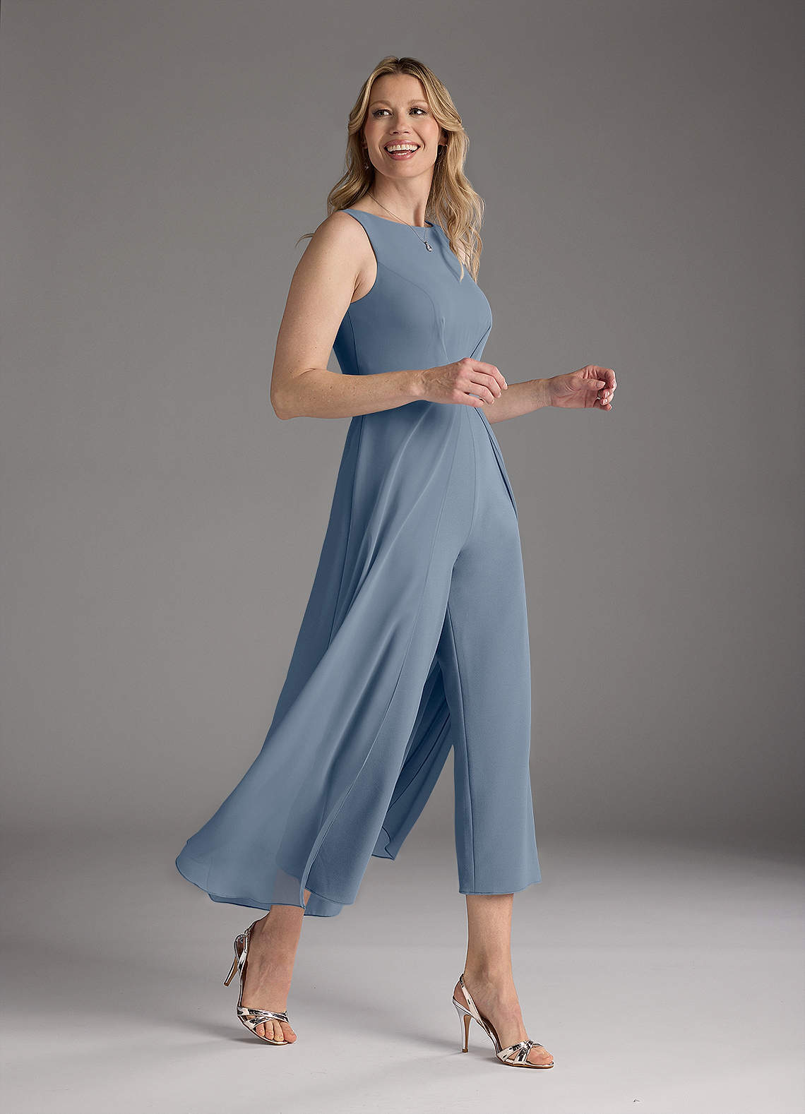 Azazie Anitta Mother of the Bride Dresses Twilight Jumpsuit/Pantsuit Pleated Stretch Crepe Dress image3