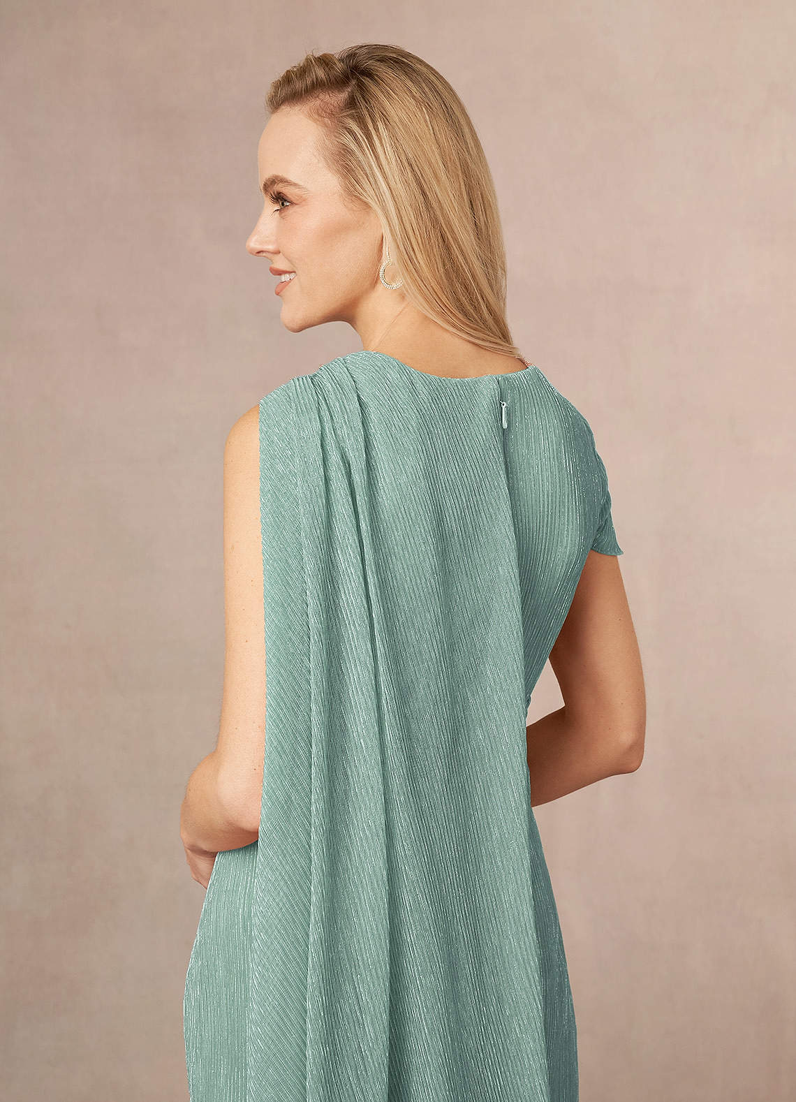 Azazie Aquamarine Mermaid Ruffle Cape Metallic Mesh Dress Azazie — free download