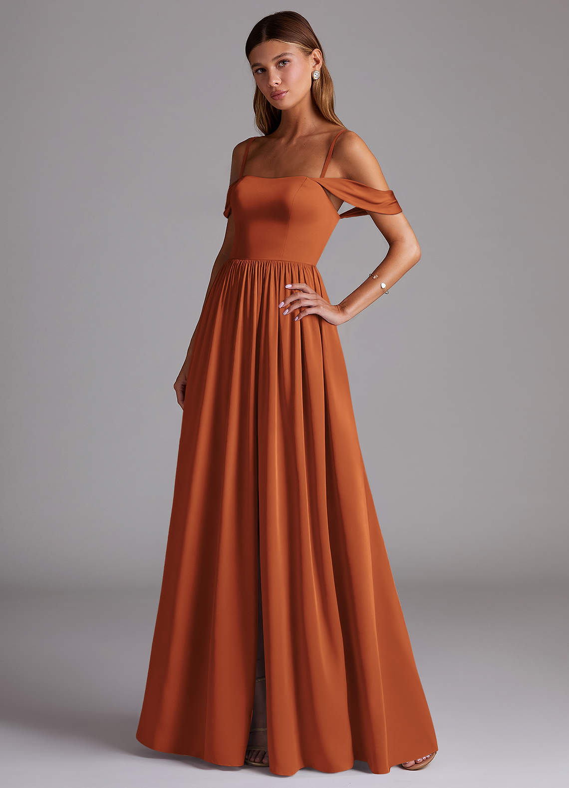 cinnamon bridesmaid dresses satin Moroccan Star Beach Wedding with Cinnamon Bridesmaid Dresses
