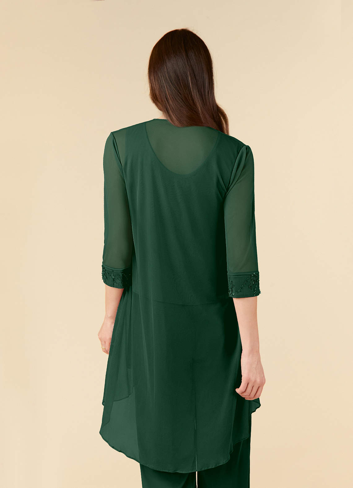 Azazie Frances At-home Try On Dresses Dark Green Jumpsuit/Pantsuit Scoop Mesh Dress image5
