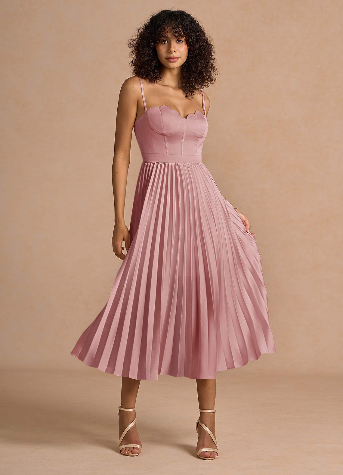 Amélie Light Pink Midi Dress image1
