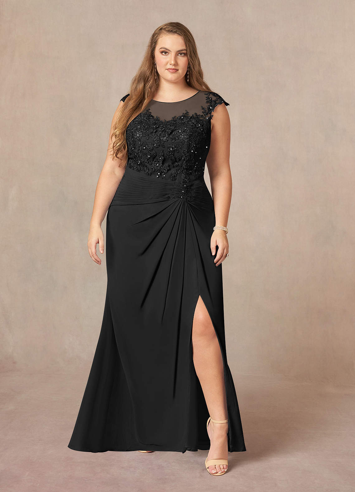 Azazie Libby Black A-Line Scoop Sequins Chiffon Dress | Azazie Azazie Libby Black A-Line Scoop Sequins Chiffon Dress | Azazie