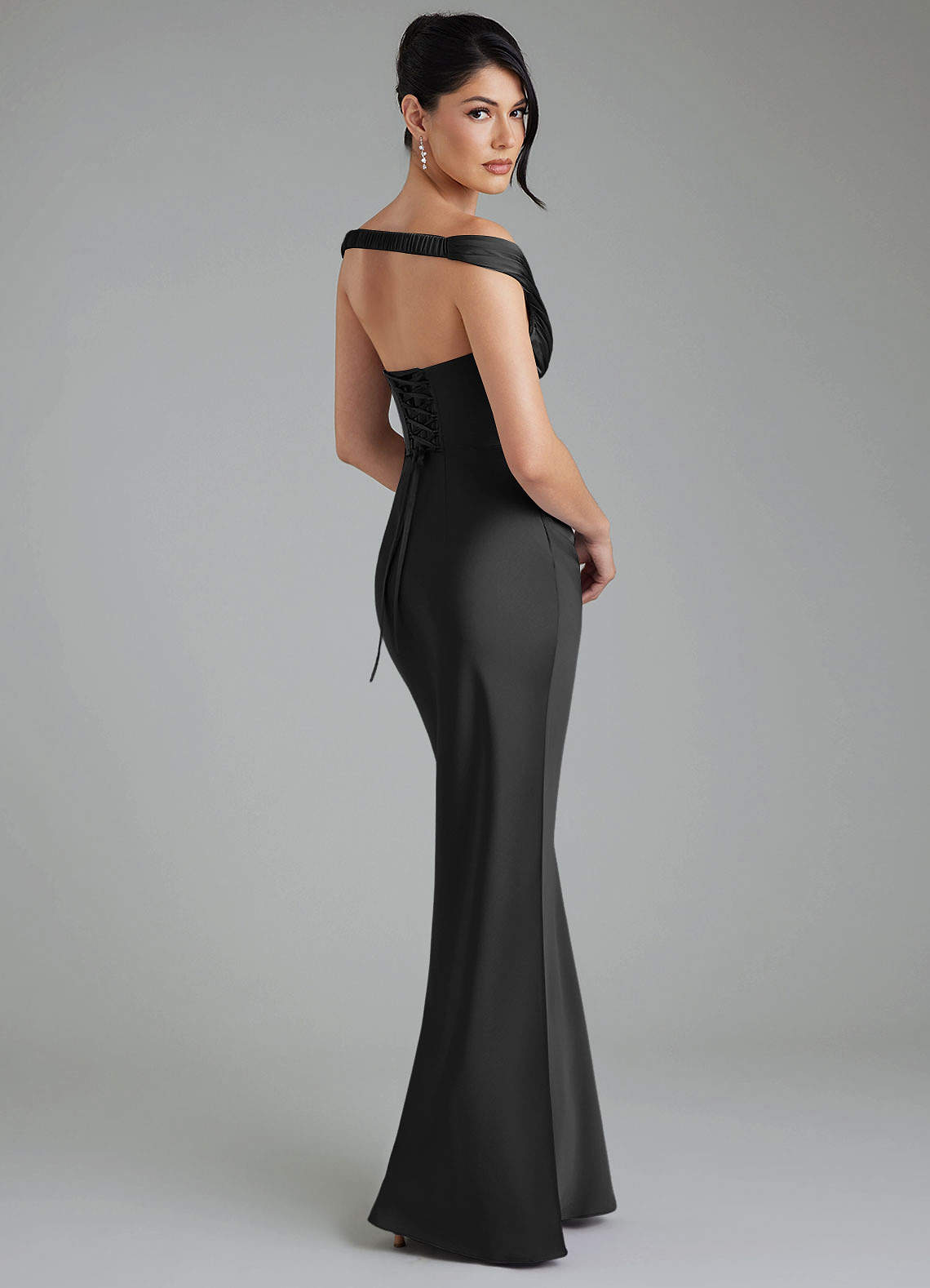 azazie black satin bridesmaid dresses Stella Color:WHITE/BLACK STRIPE The Clear Collection PRE-ORDER - Vacation Dress Evening gown Made from stretch satin