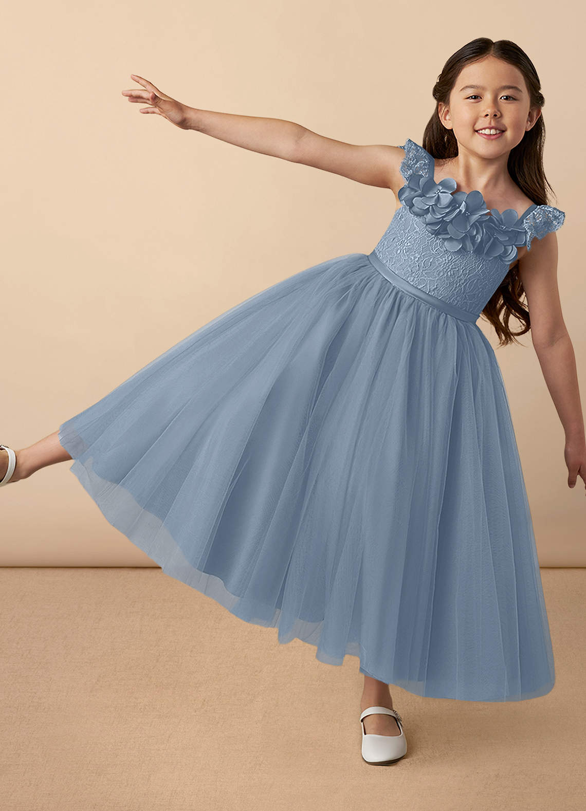 Lovely Lace Flower Girl Dresses With Satin Belt Lovely Lace Flower Girl Dresses With Satin Belt