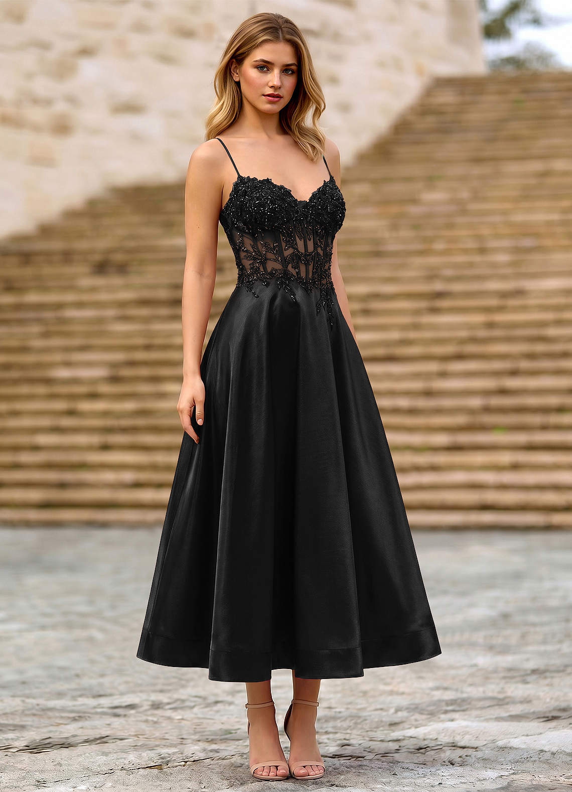 light blue dresses for wedding Lace Applique Tiered Prom Sheer Bodice Bow Tie Strap 24363 and evening gowns Gothic Victorian Blue Dress this dress is a Size:Small (2-4)