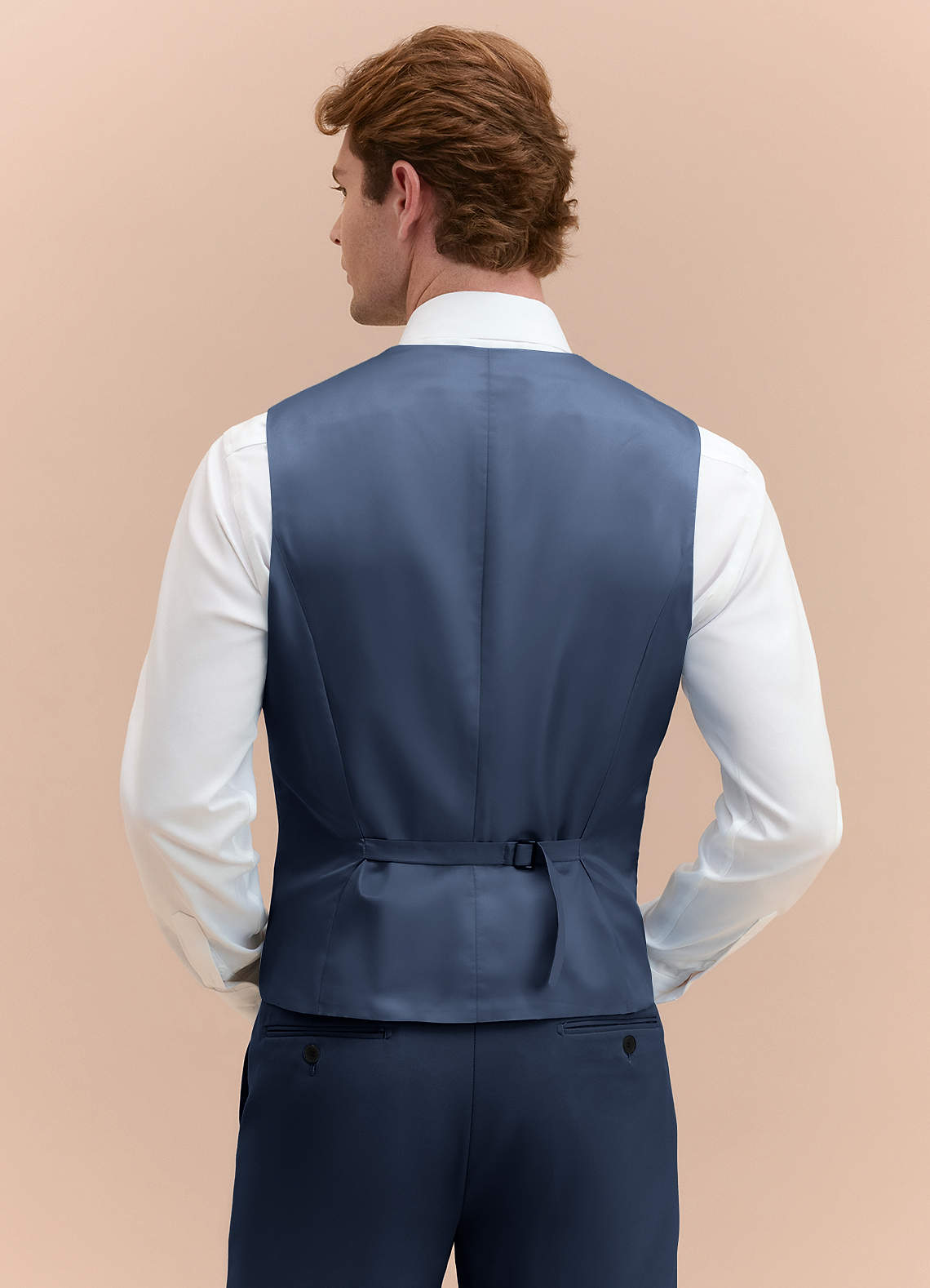 front James Dark Navy Structured Stretch Suit Vest