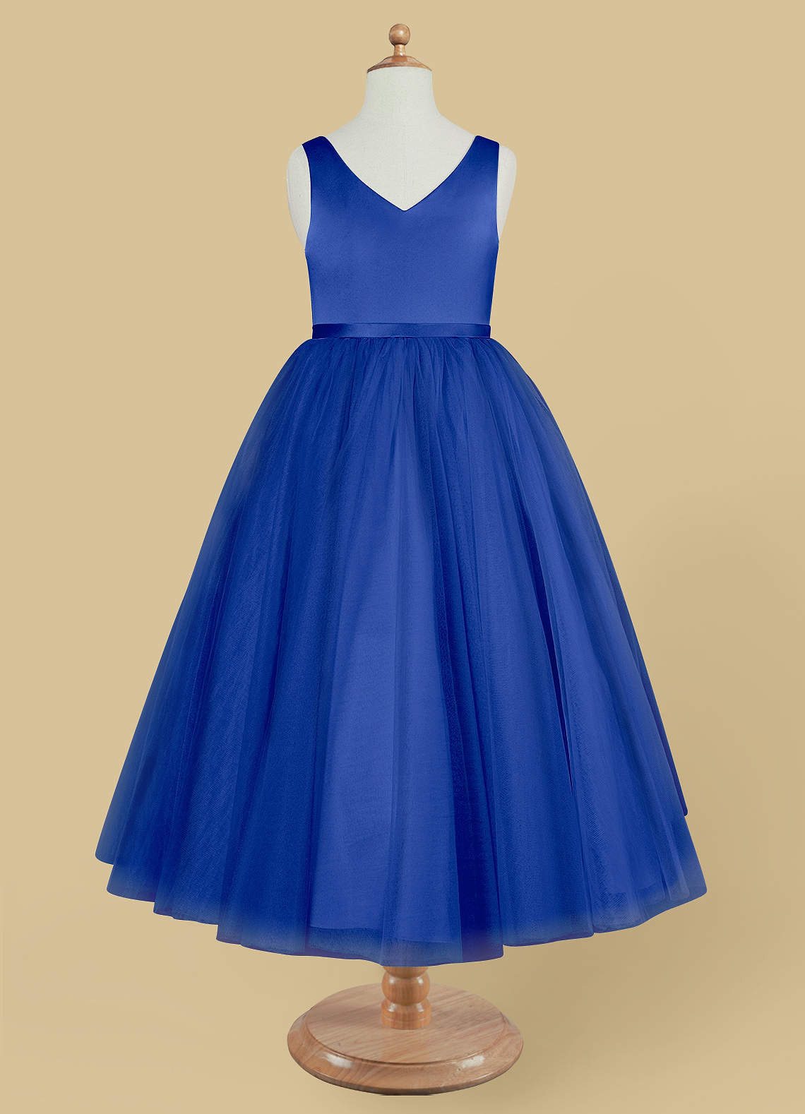 Azazie Marybell Royal Blue A-Line Bow Tulle Dress | Azazie