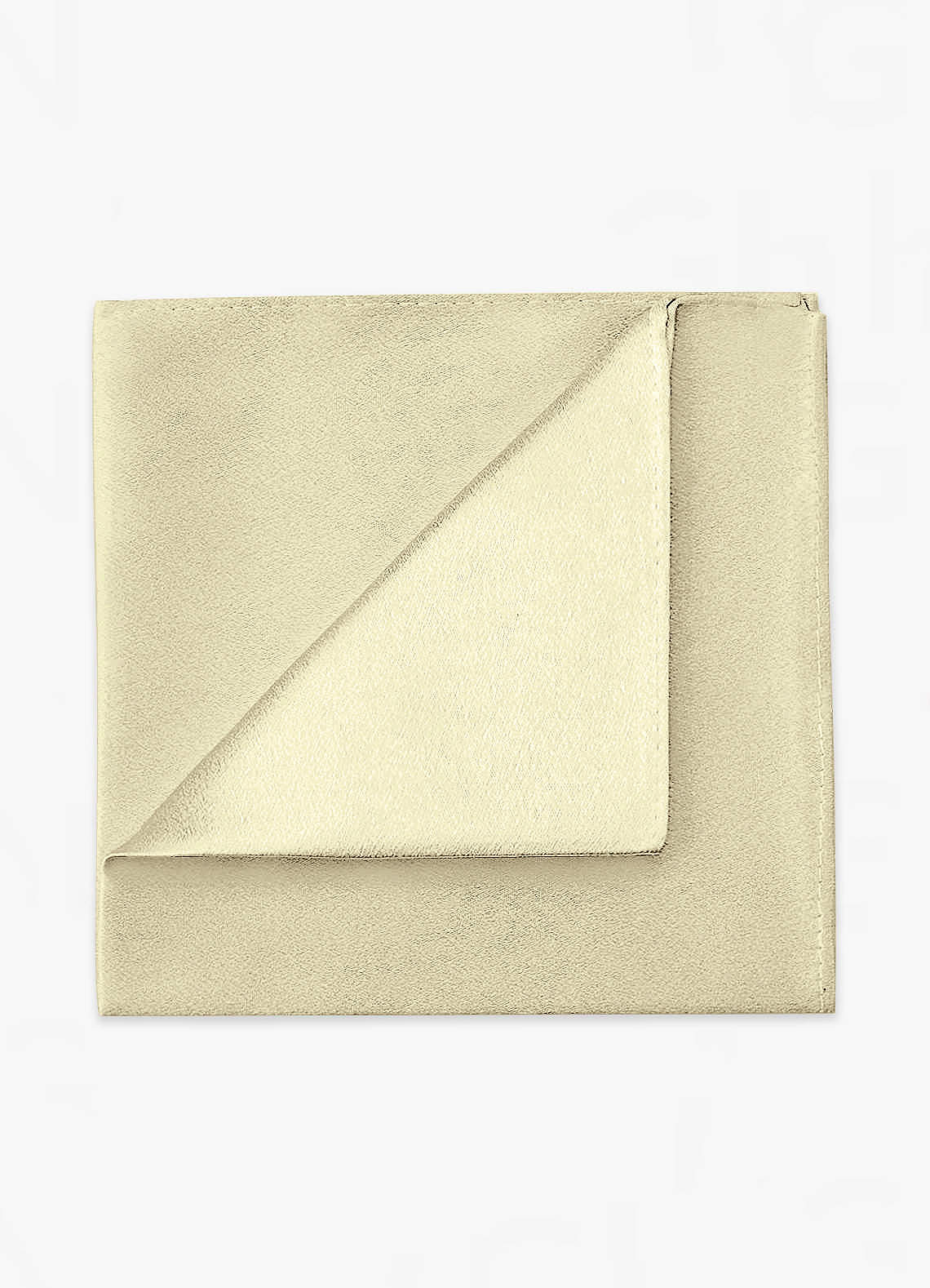 front Conjunto de gravata larga e lenço de bolso em cetim metálico