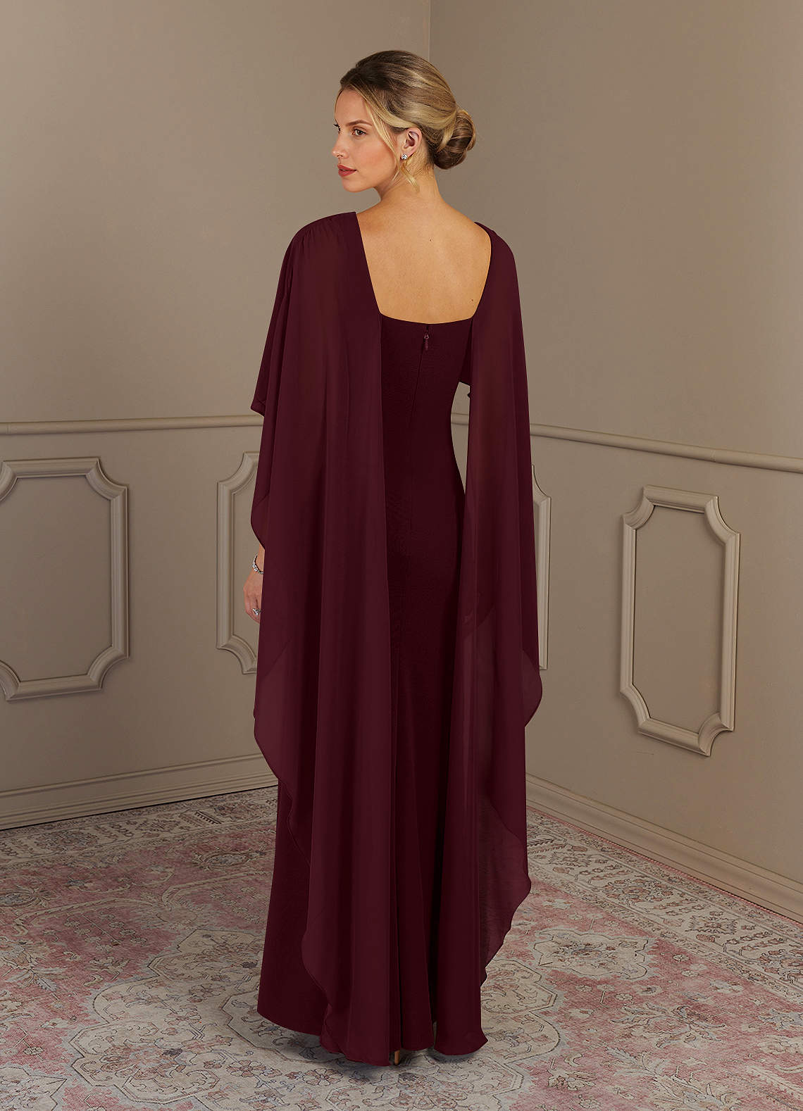 Azazie Dion Mother of the Bride Dresses Cabernet Sheath Scoop Stretch Crepe Dress image1