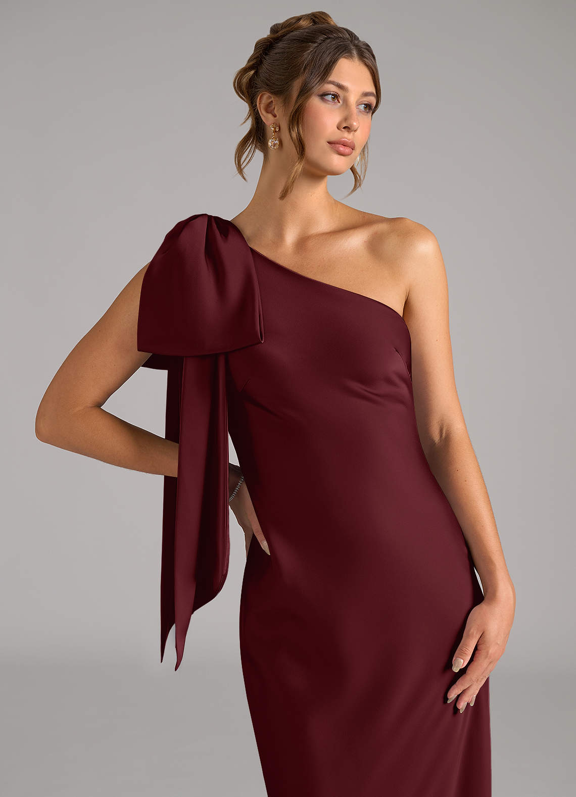 capri bridesmaid dresses Azazie Mermaid One-Shoulder Floor-Length Stretch Satin Bridesmaid Dresses