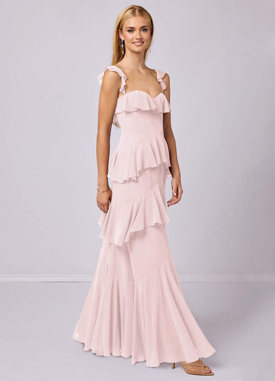 Barbie ♥ Azazie Bridesmaid Dresses A-Line Sweetheart Neckline Chiffon Floor-Length Dress image3