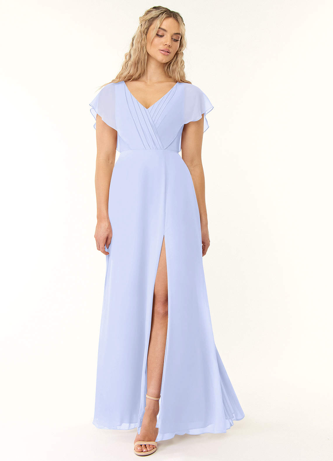 Azazie Rylee Bridesmaid Dresses Lavender A-Line Pleated Chiffon Dress image1