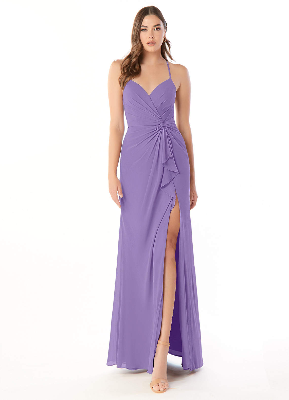 Azazie Aribella Abiti da Damigella Abito Tubino in Chiffon Increspato Tahiti image1