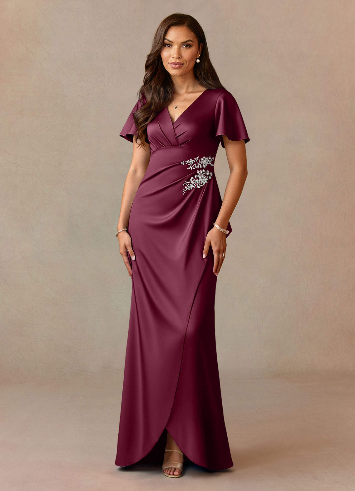 elegant black mother of the bride dresses Berylove Women Black Mother of the Bride Dress with Long Sleeves Satin Lace V Neck Sheath Wedding Guest Dress, Black / US16W