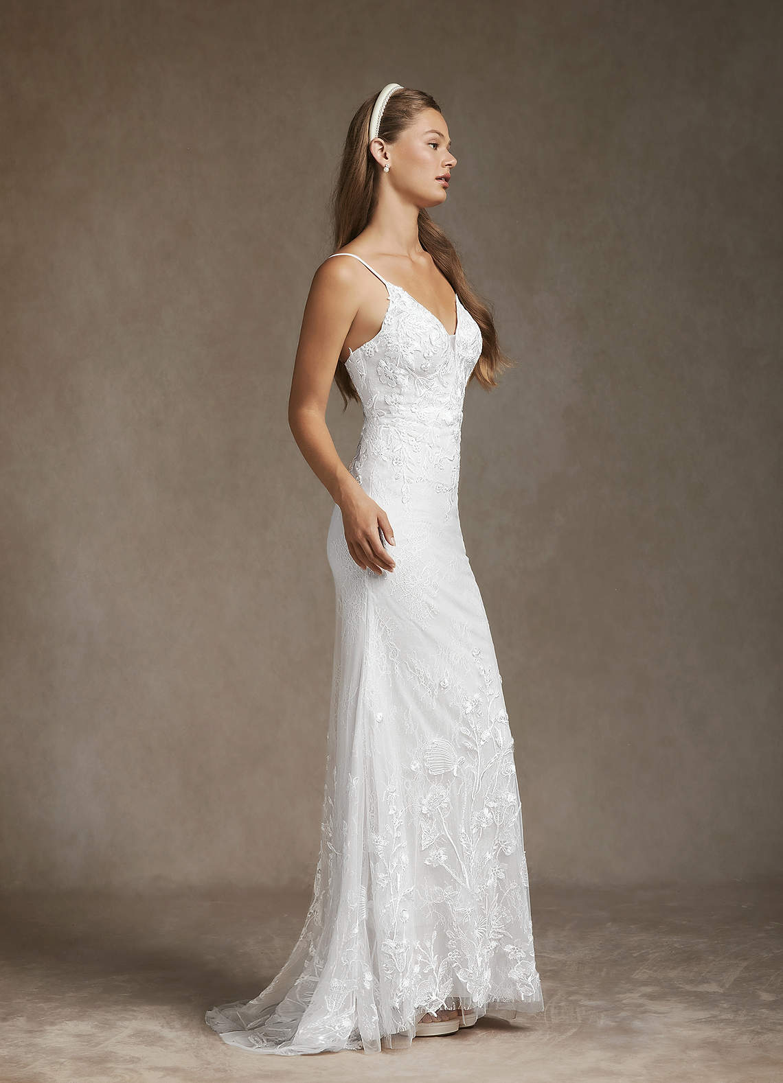 Azazie Sade Wedding Dresses Diamond White Mermaid Sequins Tulle Dress image4