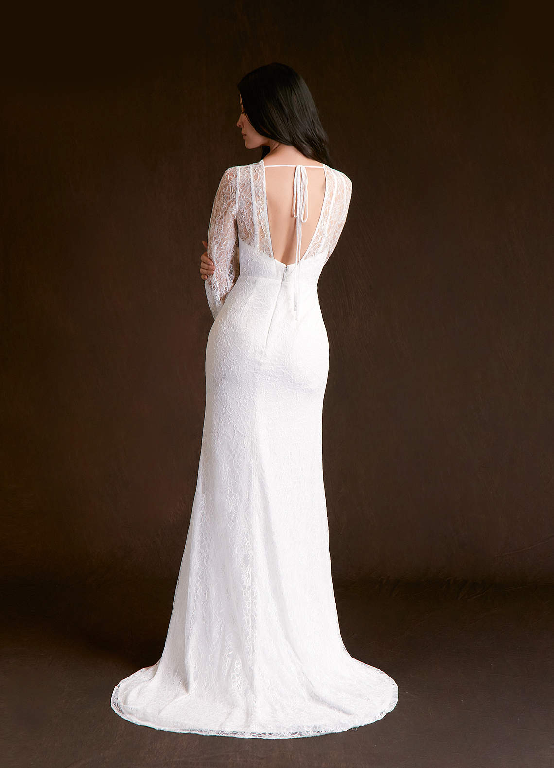 Azazie Willa Wedding Dresses Diamond White Mermaid Lace Dress image1