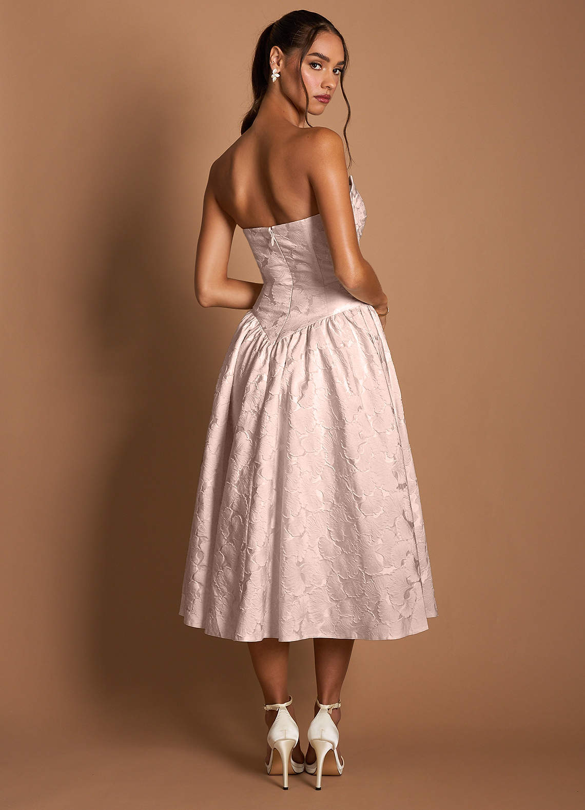 off shoulder white embroidered dress Effie Midi Dress main image 0