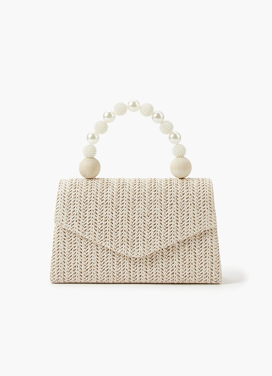front Woven Wicker Handbag