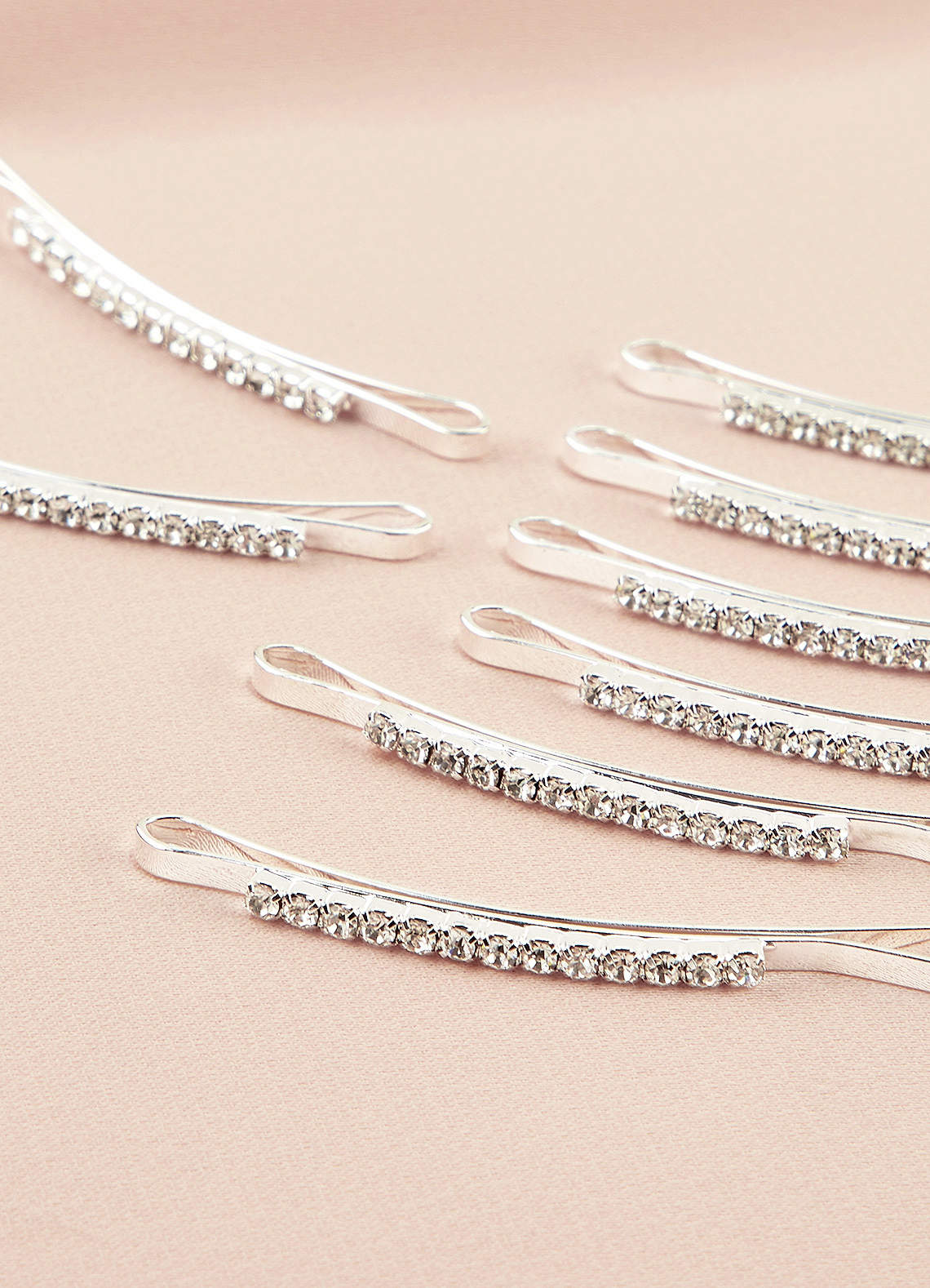 front Twelve-Piece Rhinestone Hair Clip Set