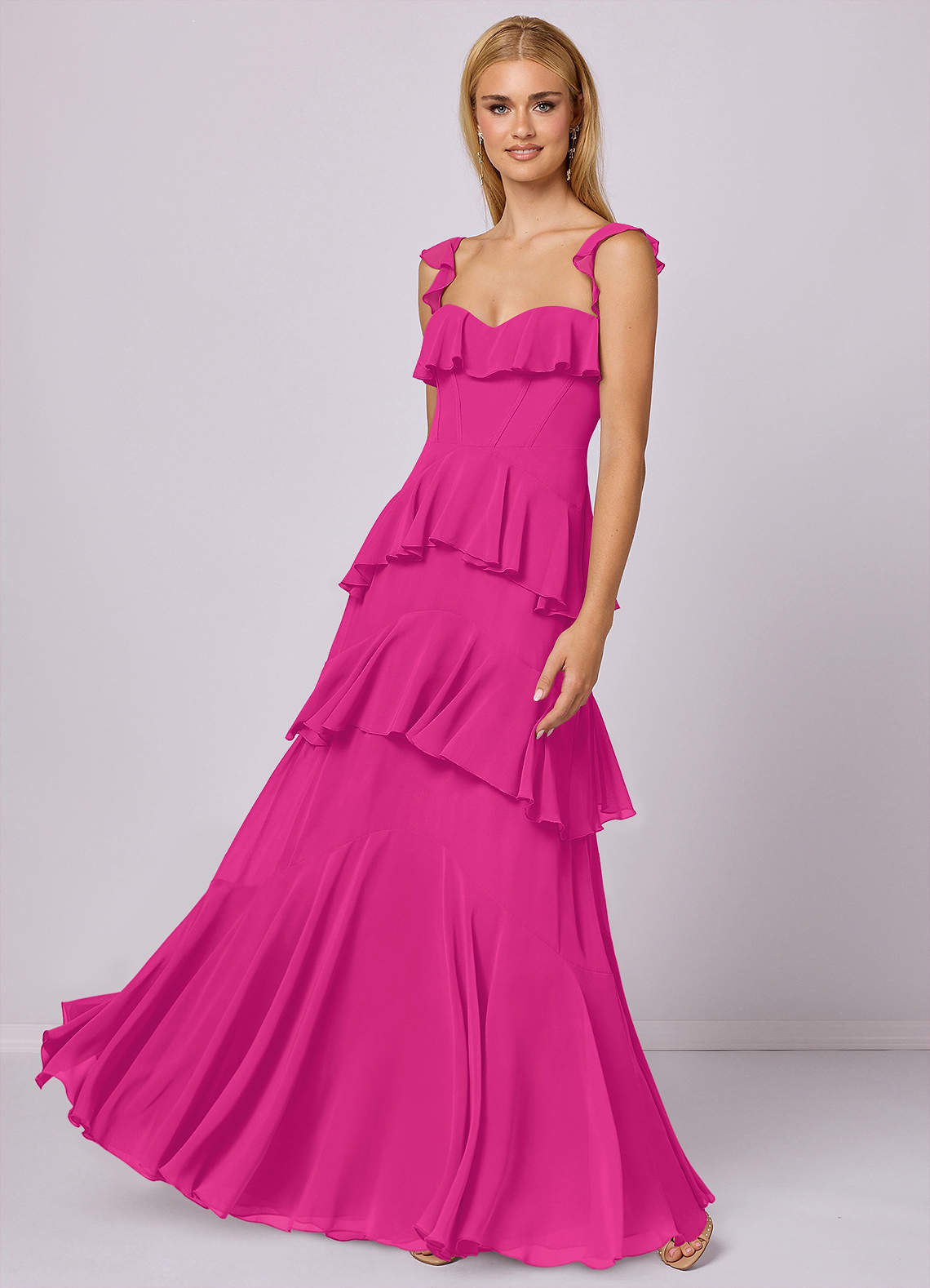 Barbie ♥ Azazie Bridesmaid Dresses A-Line Sweetheart Neckline Chiffon Floor-Length Dress image1