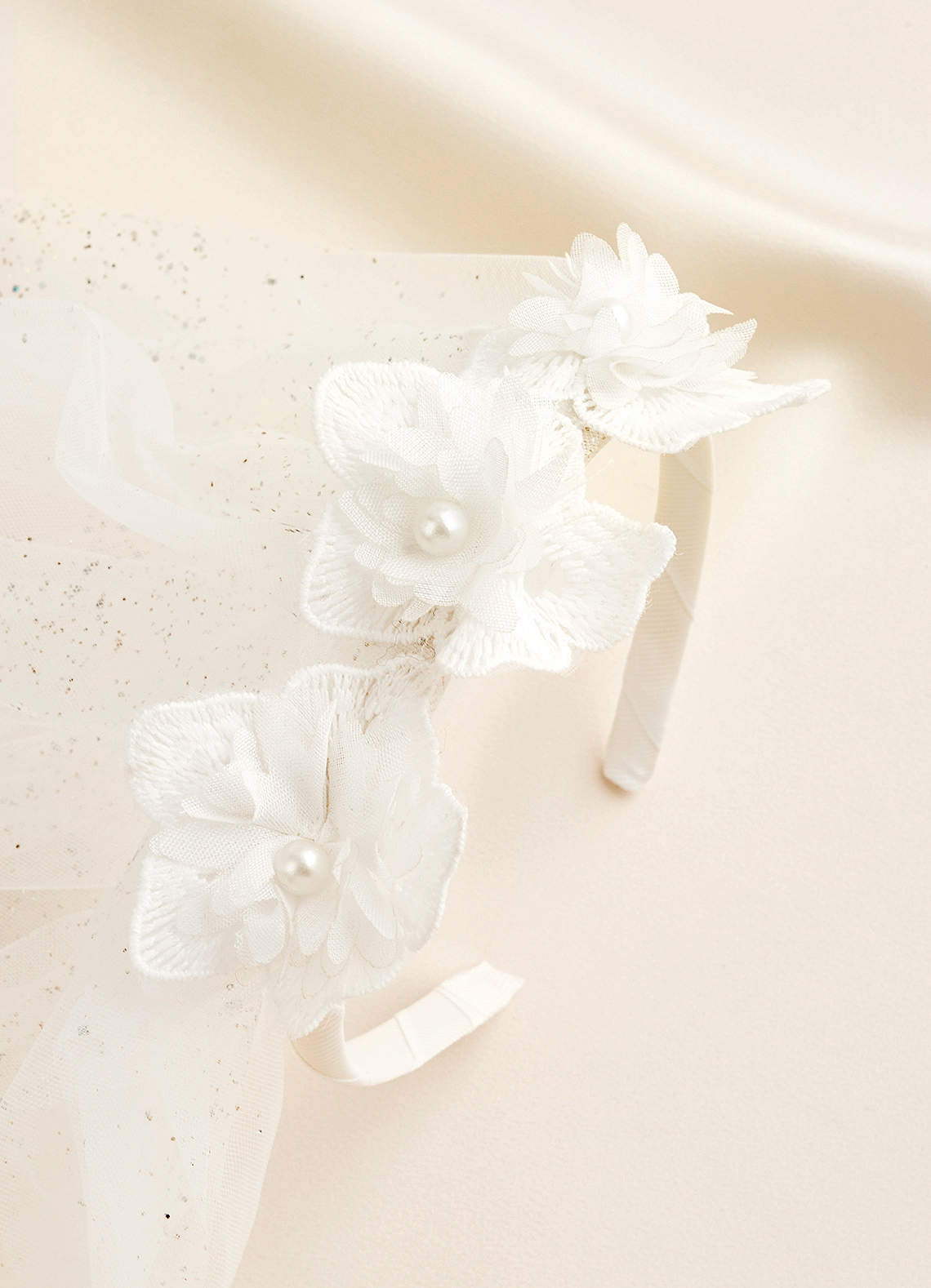 Mesh Veil Flower Girl Headband | Azazie