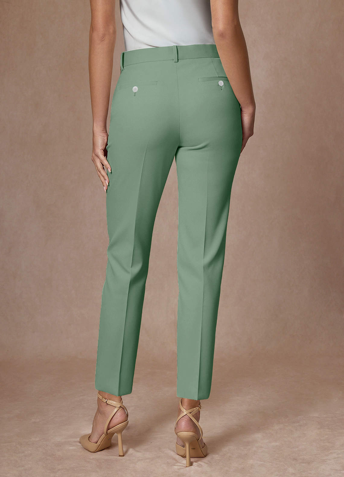 front Whitney Matchá Calças sociais compridas de alta performance com tecido refinado