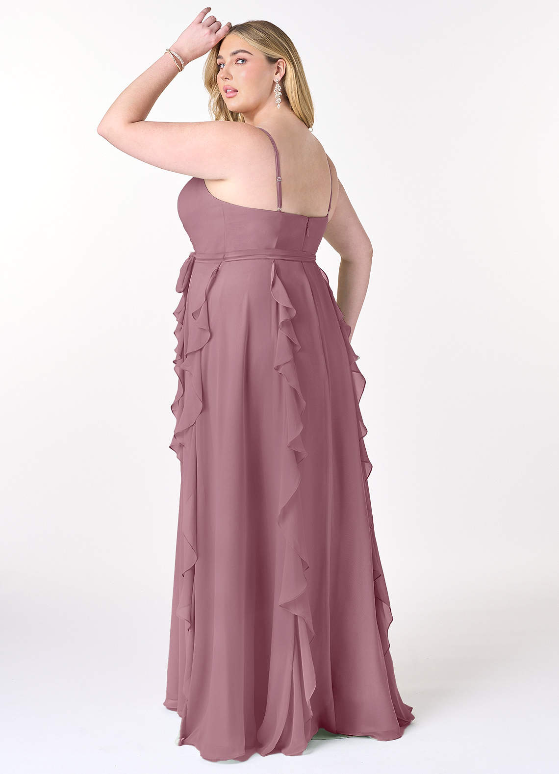 mauve bridesmaid dresses plus size Mauve Pleated Puff Sleeve Matenrity Maxi Dress Medium main image 1