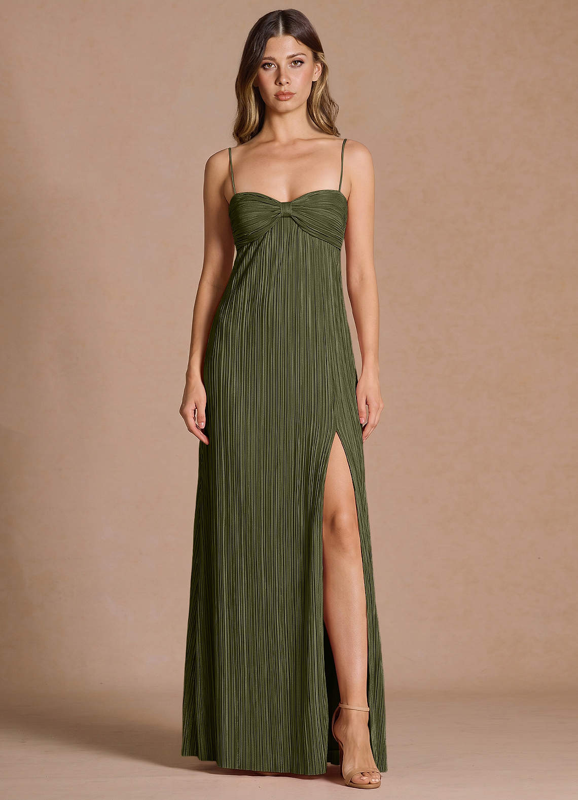 Emmeline Moss Green Maxi Dress | Azazie