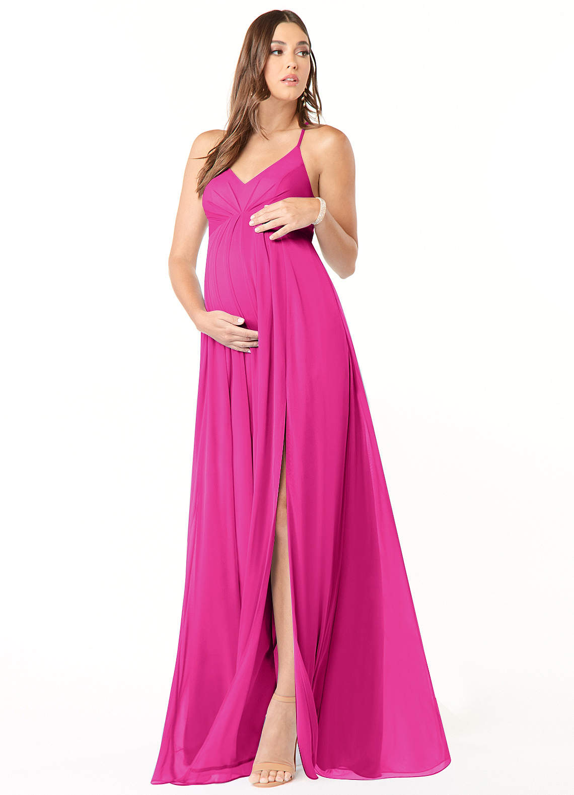 Azazie Annabelle Fuchsia Maternity Bridesmaid Dresses Azazie DE