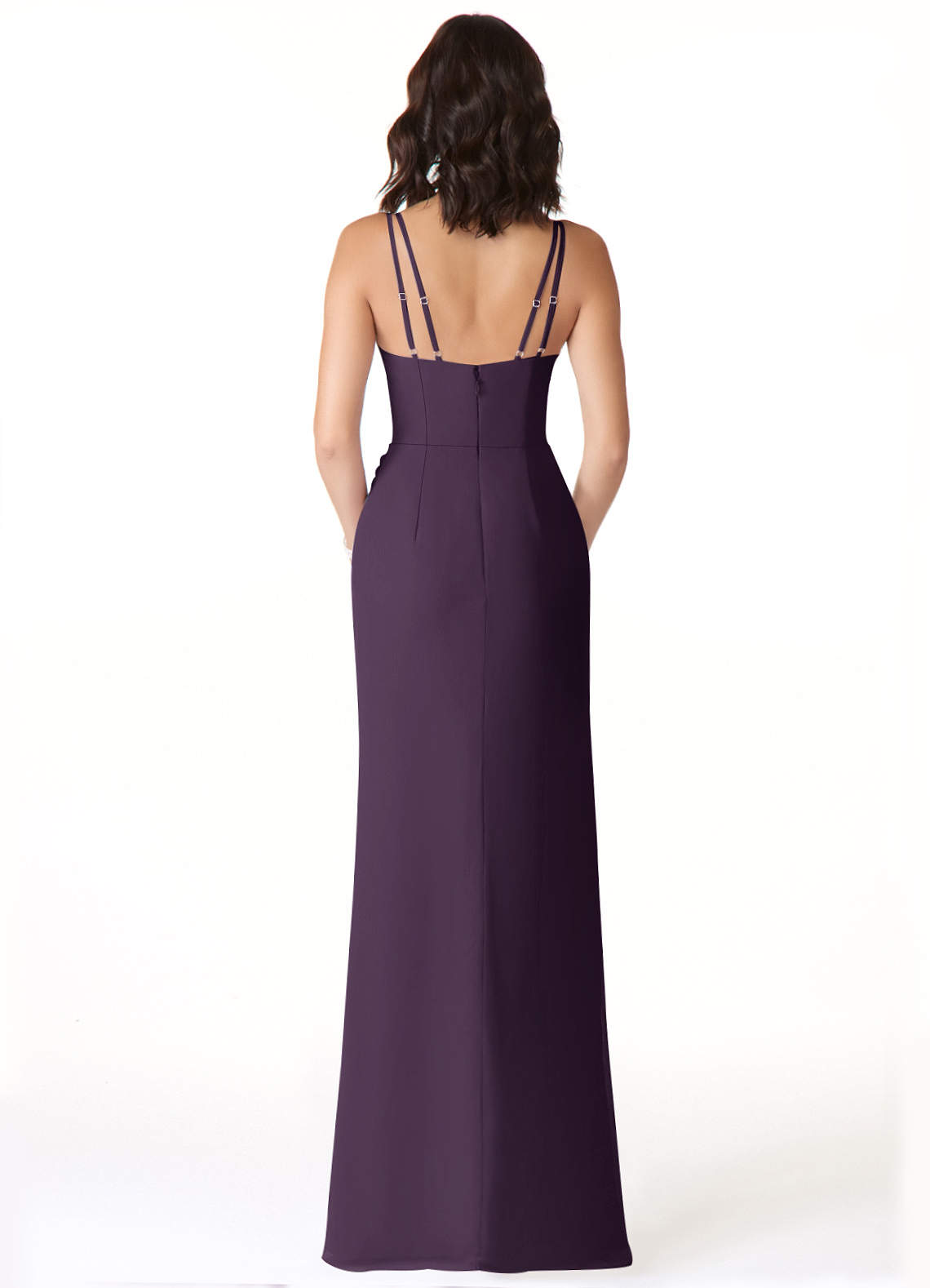Azazie Leo Plum Chiffon Bridesmaid Dresses | Azazie