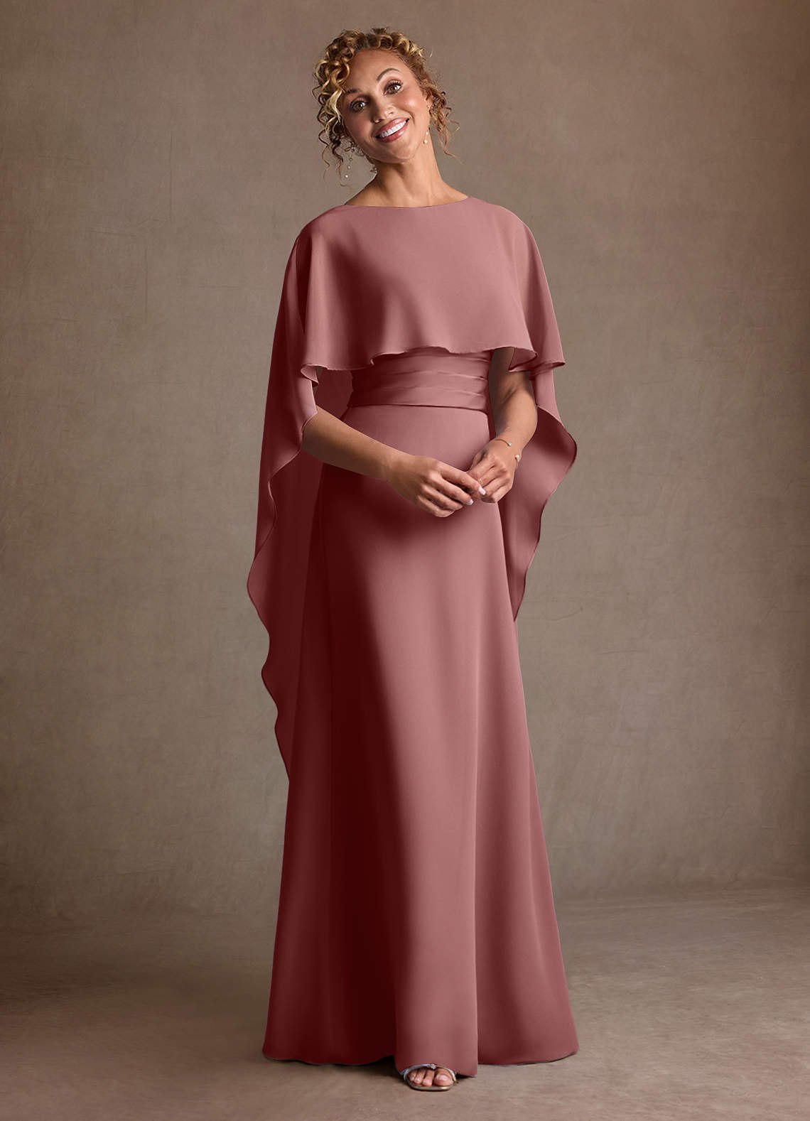 Azazie Marilla Brudens mor kjoler A-Line Plisseret Chiffon Gulv-længde Kjole image5