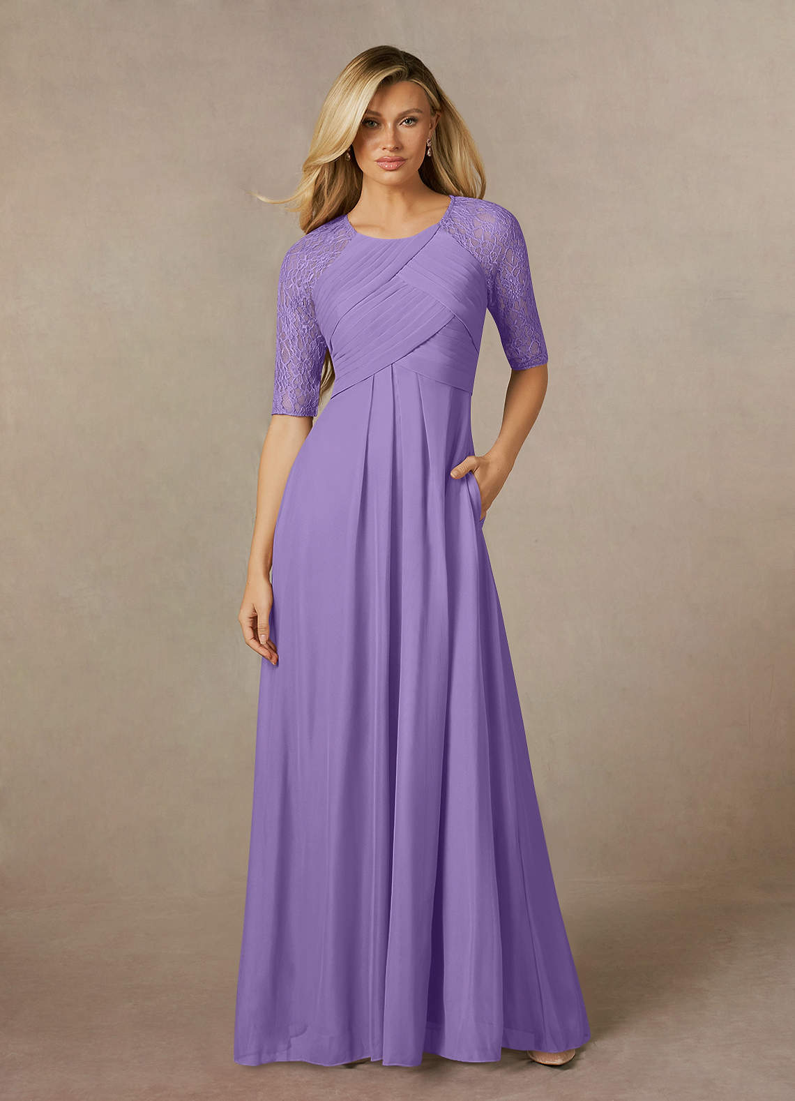 Azazie Raelyn Mother of the Bride Dresses Tahiti A-Line Lace Mesh Dress image1