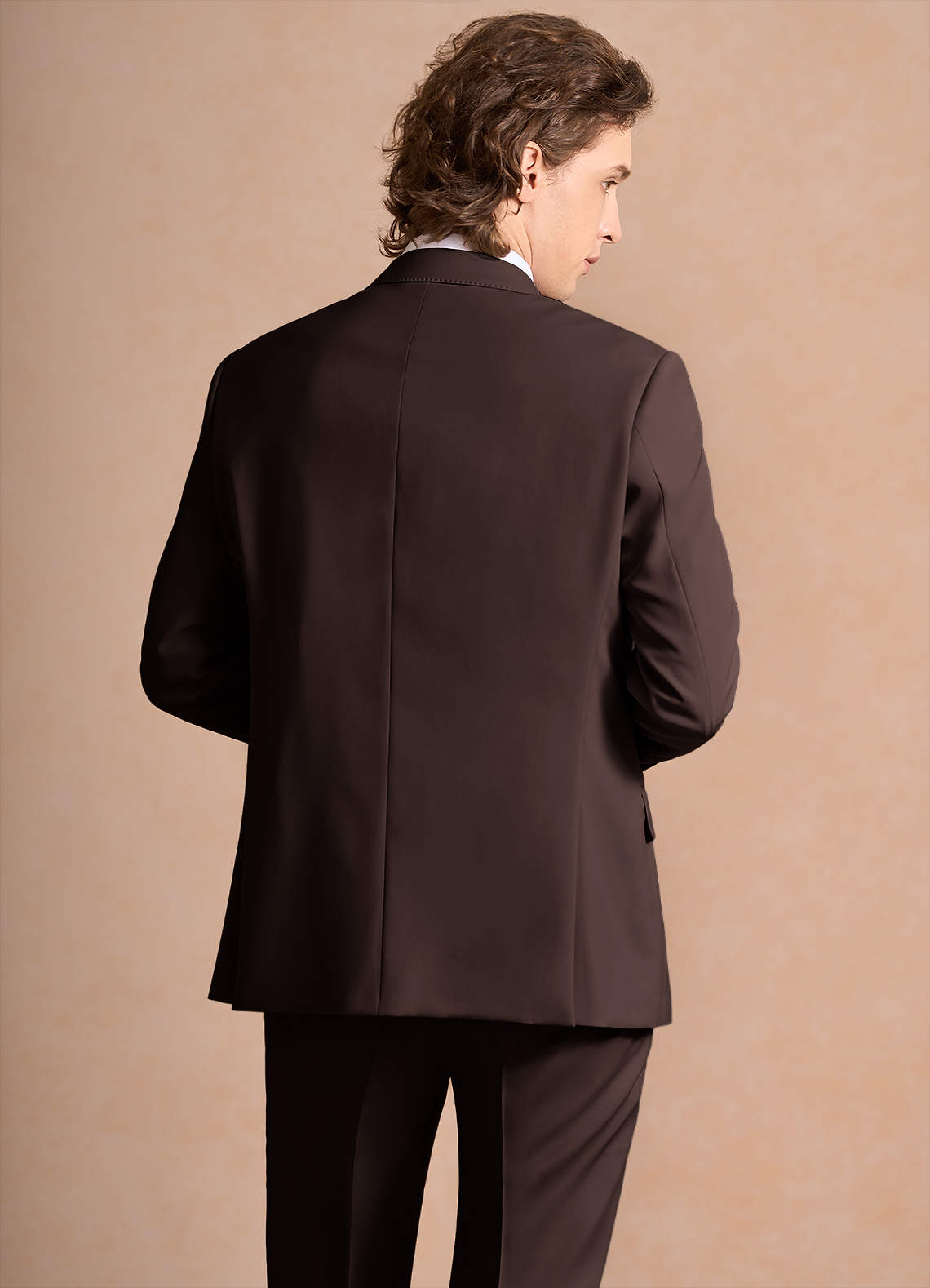 front James Ganache Structured Stretch Suit Jacket