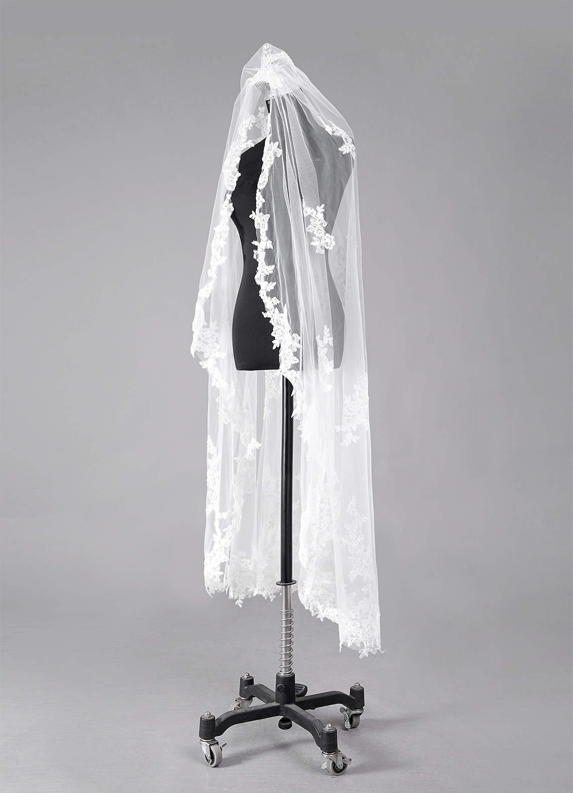front Diamond and Lace Waltz Veil