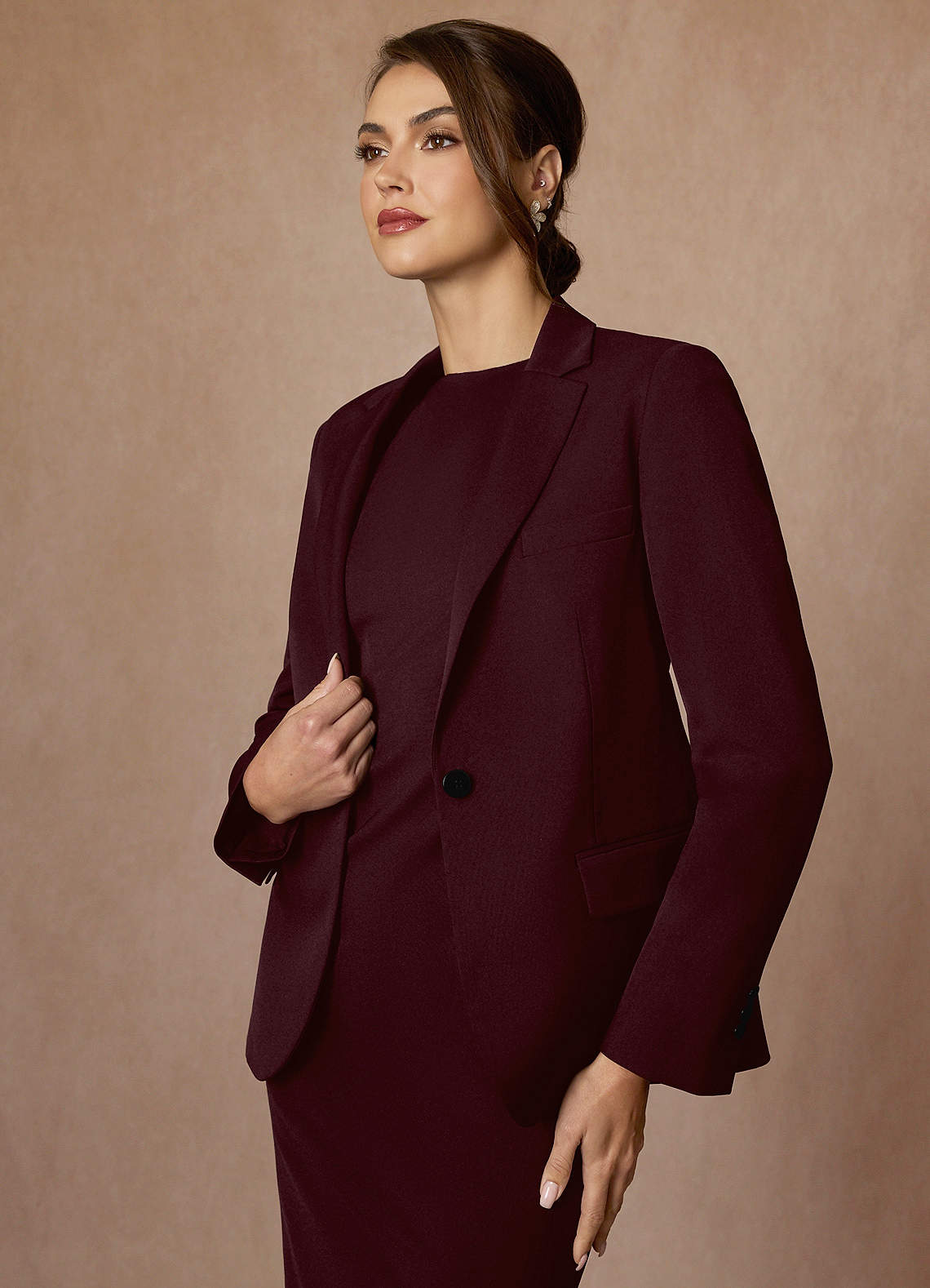 front Kennedy Cabernet Structured Stretch Dress