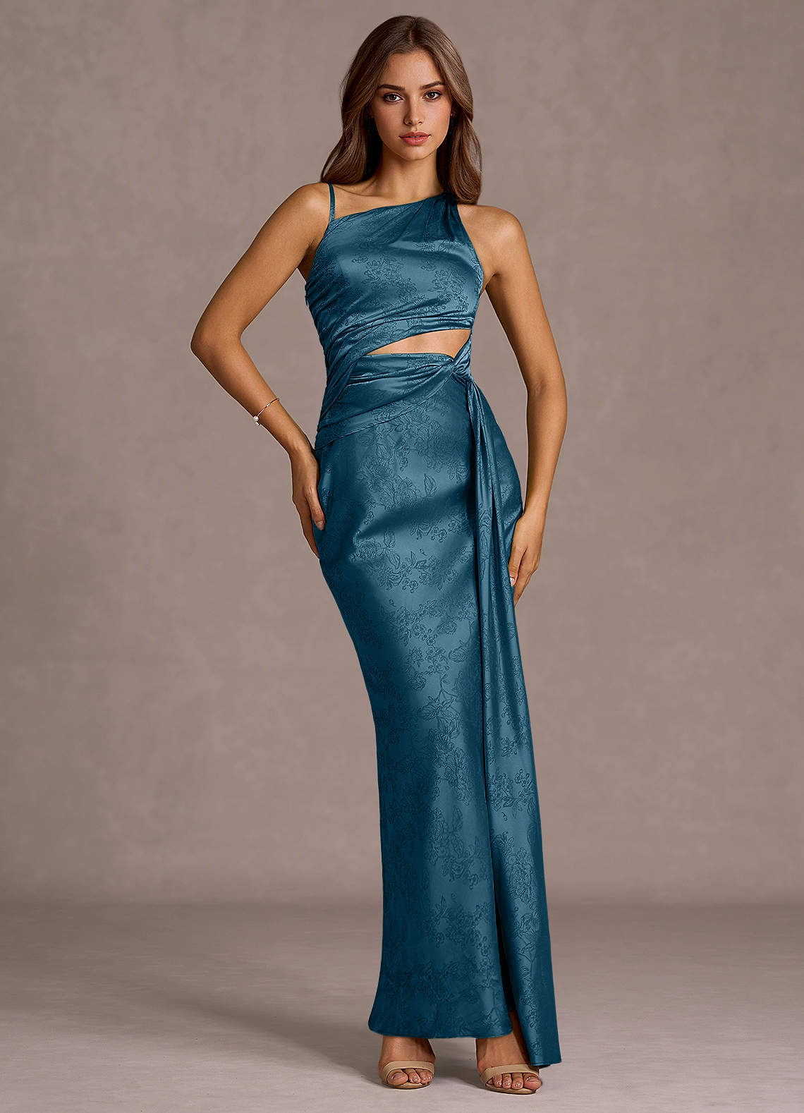 Anthea Tummansininen Musta Maxi mekko image1