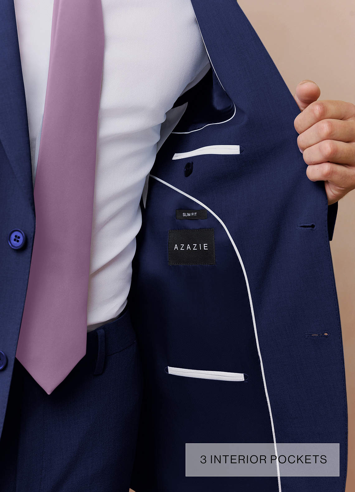front Savile Blue Wool Blend Suit