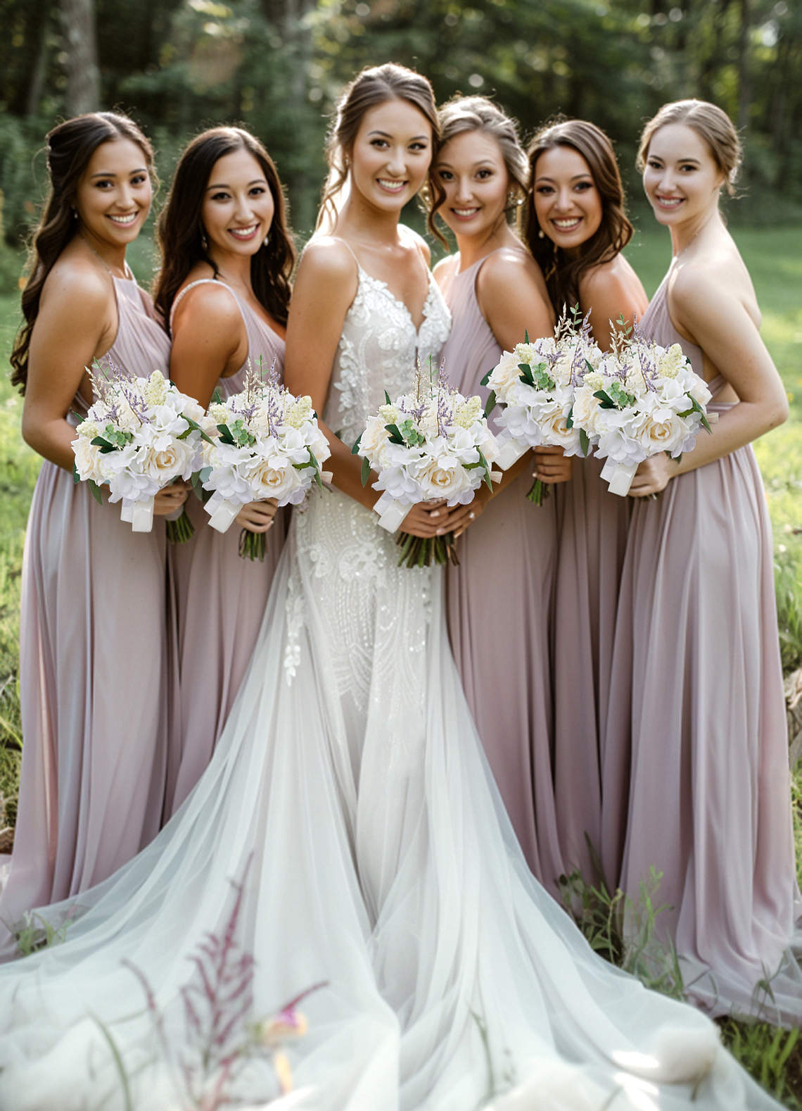 front 3PC Bridal and Bridesmaids Bouquets