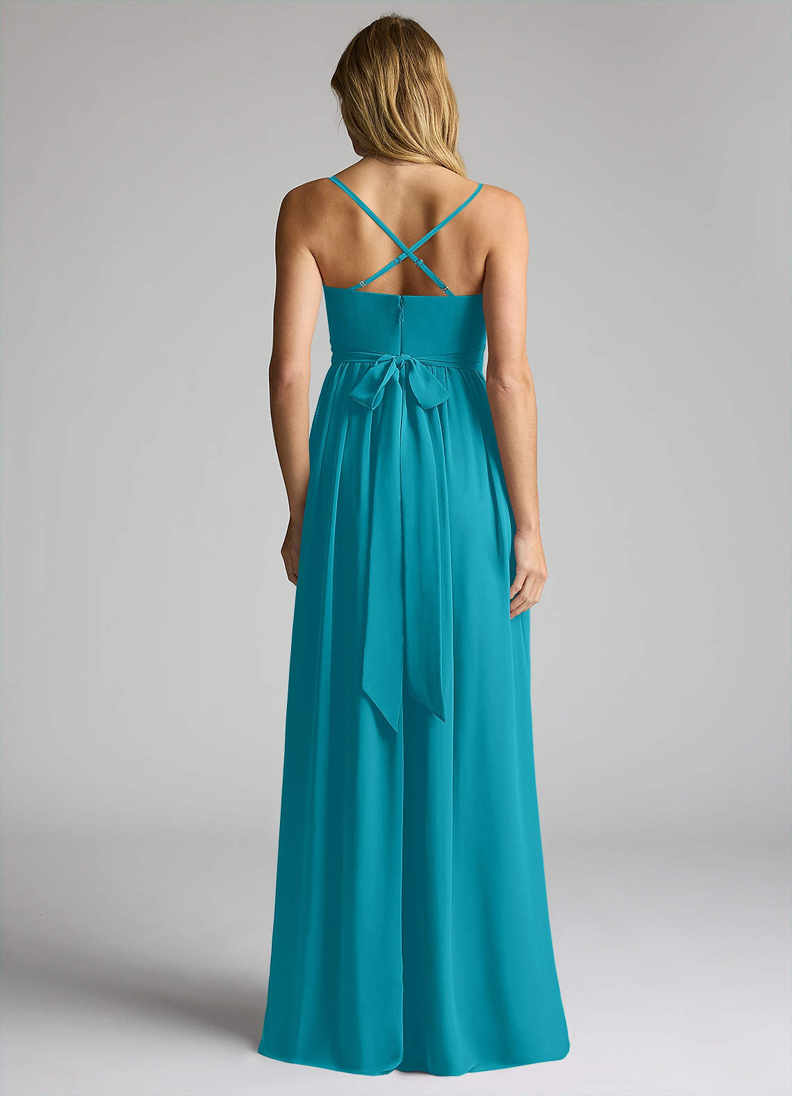 Azazie Llana Maternity Bridesmaid Dresses A-Line Chiffon Floor-Length Dress image3