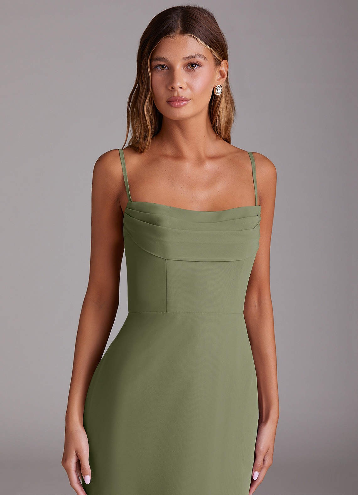 Azazie Saige Bridesmaid Dresses Pistachio A-Line Off the Shoulder Chiffon Convertible Dress image1