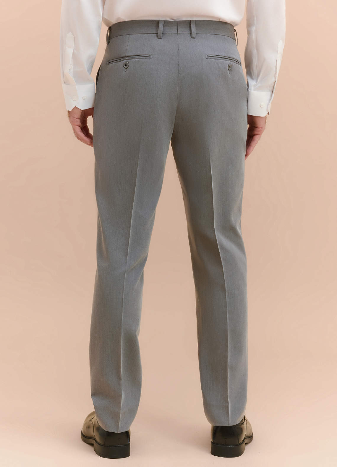 light gray slim fit dress pants Mens Slim Fit Light Gray Flat Front Wool Dress Pants, 36