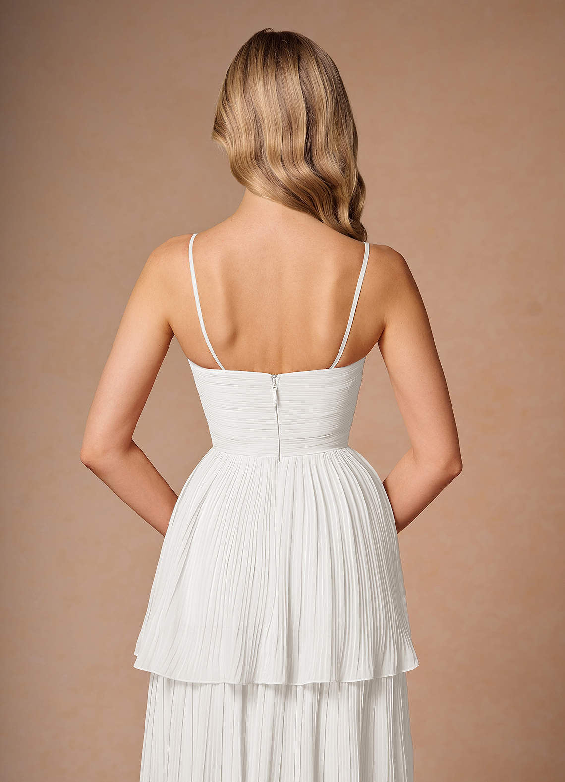 Azazie Isla Wedding Dresses Diamond White A-Line Sweetheart Neckline Chiffon Dress image6