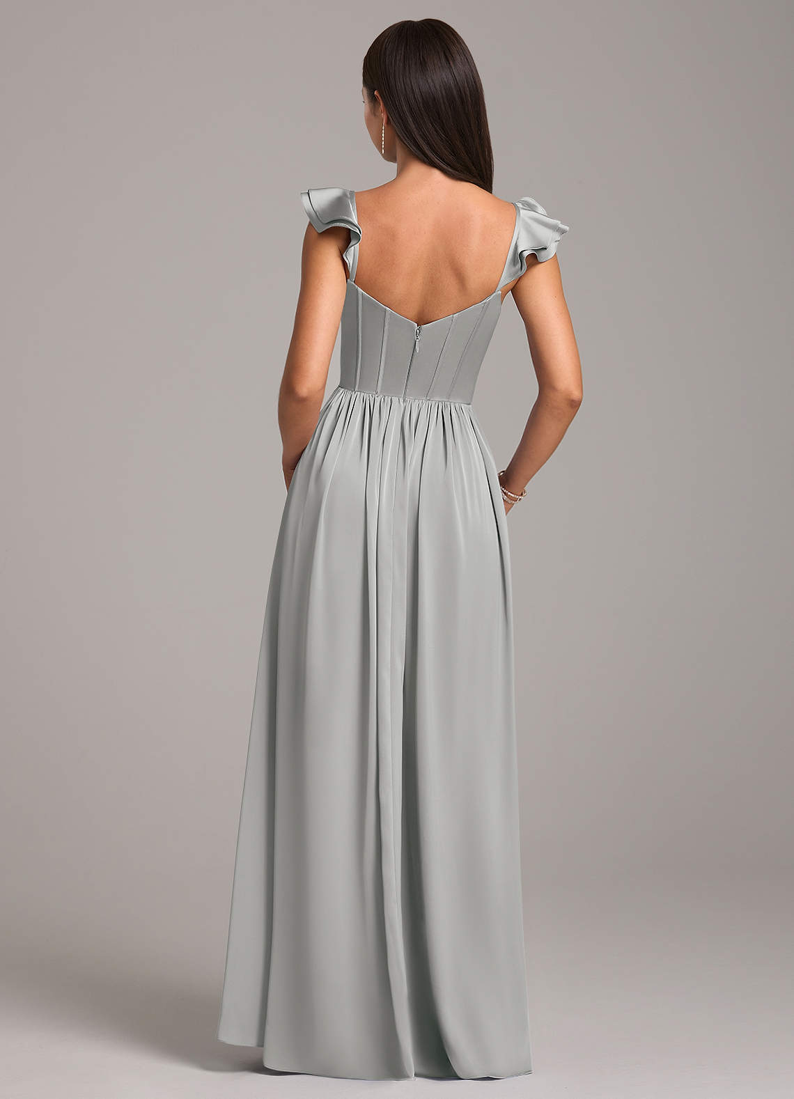 azazie silver bridesmaid dress Azazie Latrice