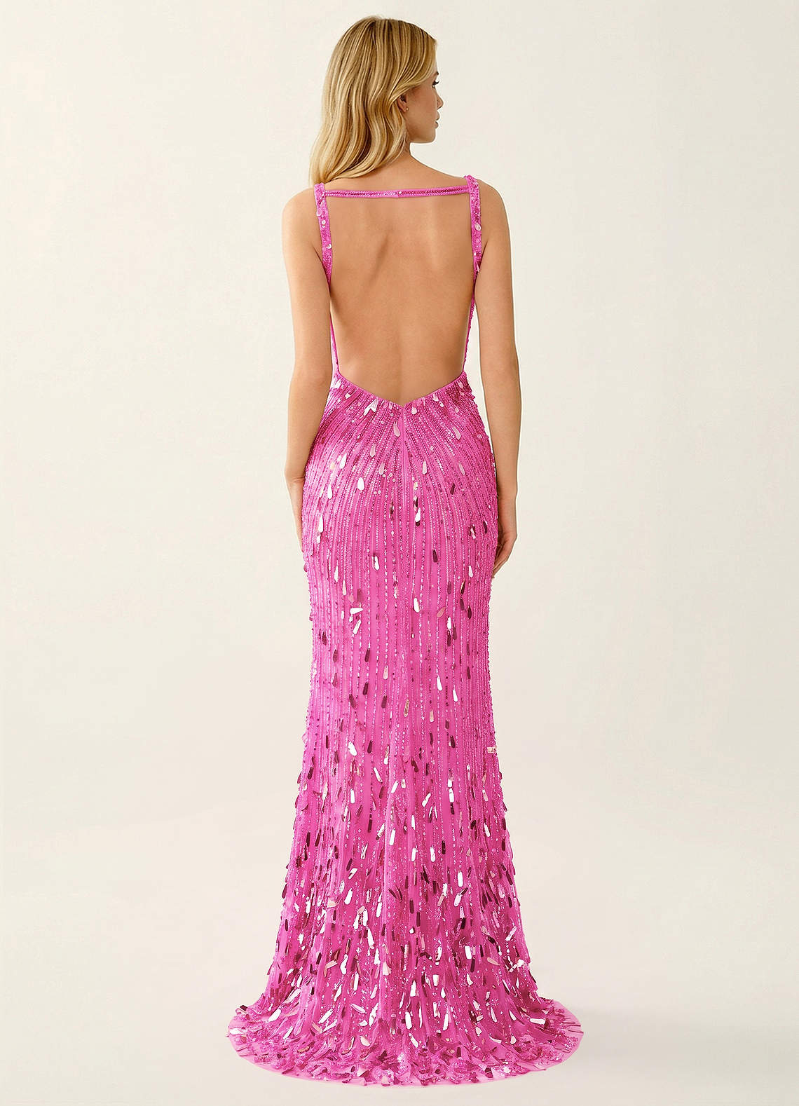 pink glitter mermaid dress Azazie 2026 Corset Sequins Prom Gown going_out