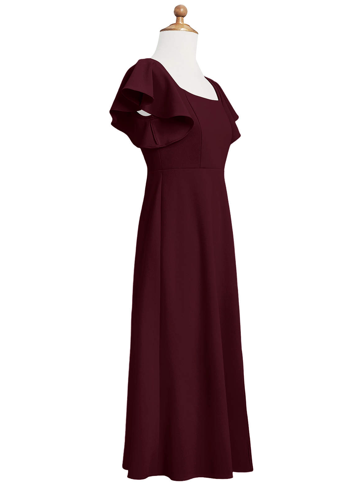 Azazie Bondi Junior Cabernet A-Line Side Slit Stretch Crepe Dress image4
