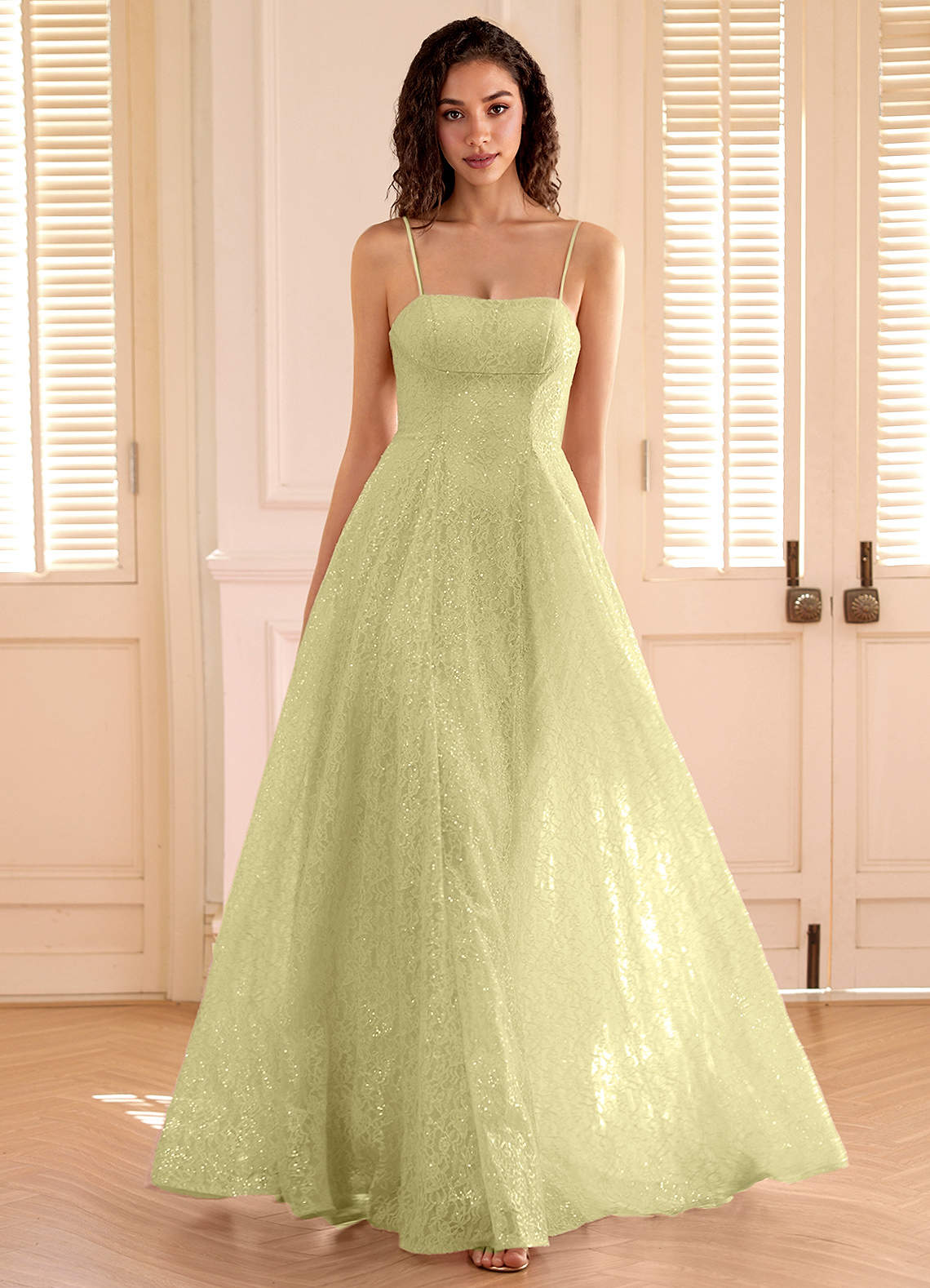 Gleavia Dusty Green A-line Sequin Prom Dress Prom and Homecoming Dresses |  Azazie DE