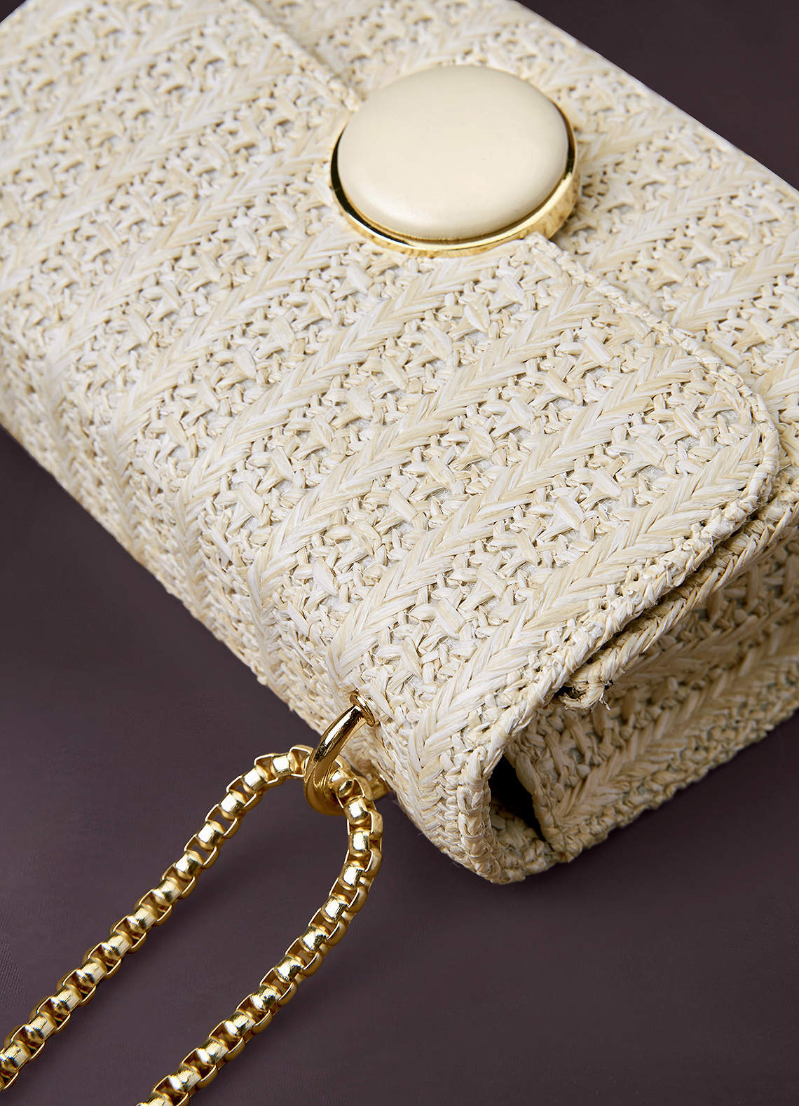 White Alabaster Straw Weaving Crossbody Bag Bags Azazie